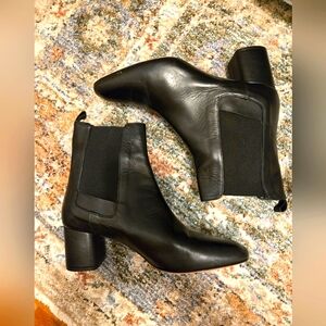 Iris & Ink Italy Sleek Leather Black Ankle Booties 38 / 7.5